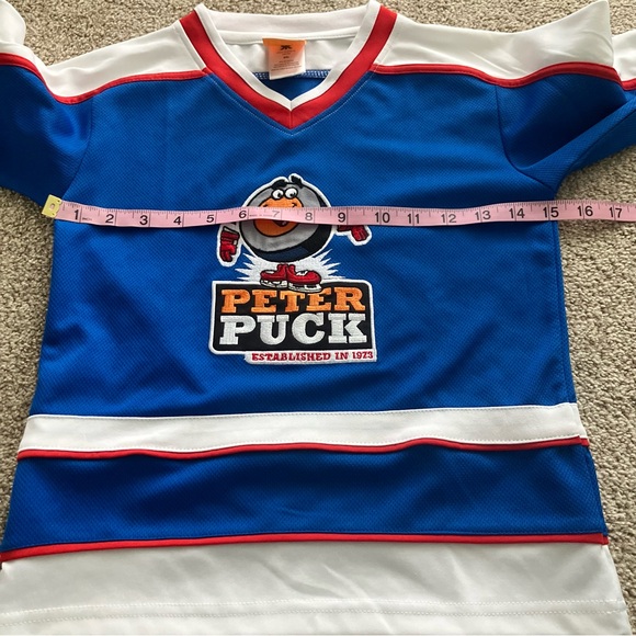 Peter Puck Kids 6/6X Blue and White‎ Hockey Jersey - Picture 6 of 7